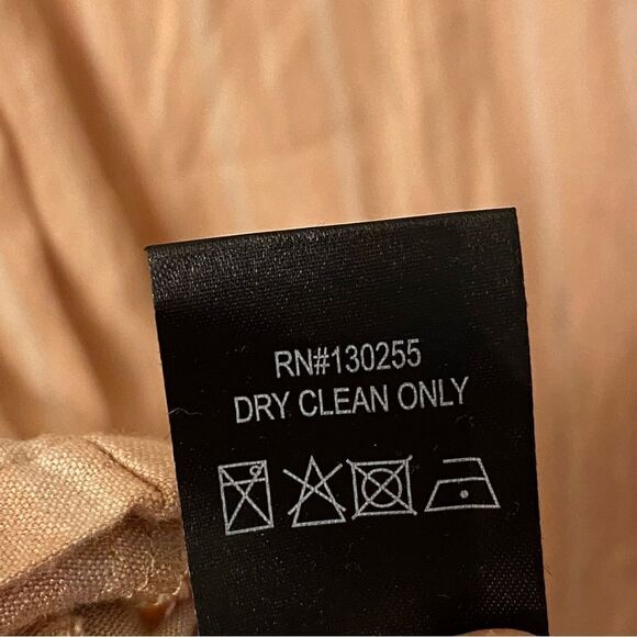 Knot Sisters Blush pink linen striped Button up midi Dress lagenlook coastal L - Picture 6 of 10